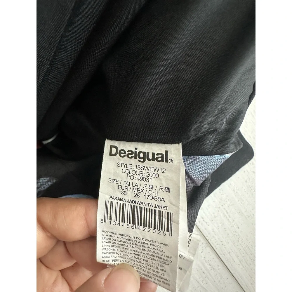 DESIGUAL‎ Women's Embroidered Fiorella Biker Jacket Sz 38 EU 4 US Floral